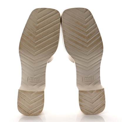 Gucci Rubber Gucci Logo Womens Platform 20/60mm Slide Sandals 39 Mystic White 5 of 10