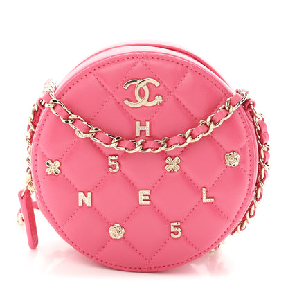 Chanel Lambskin Quilted All About Chanel Round Clutch With Chain Pink 1 of 11