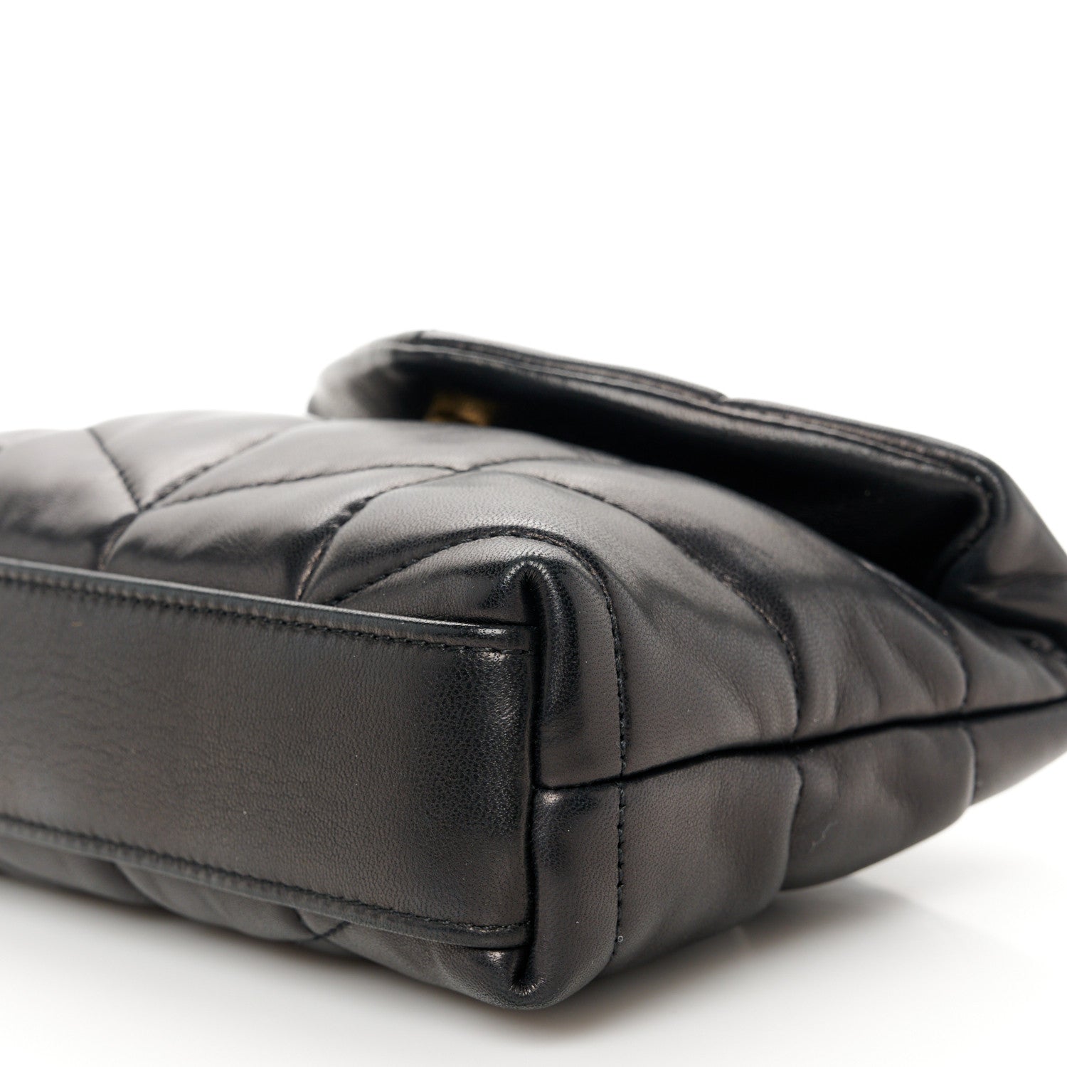 Saint Laurent Lambskin Monogram Loulou Puffer Pouch Clutch Black 14 of 15