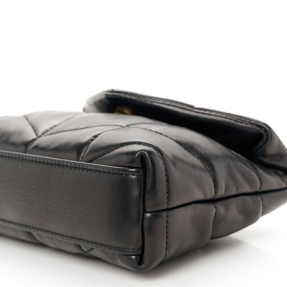Saint Laurent Lambskin Monogram Loulou Puffer Pouch Clutch Black 14 of 15
