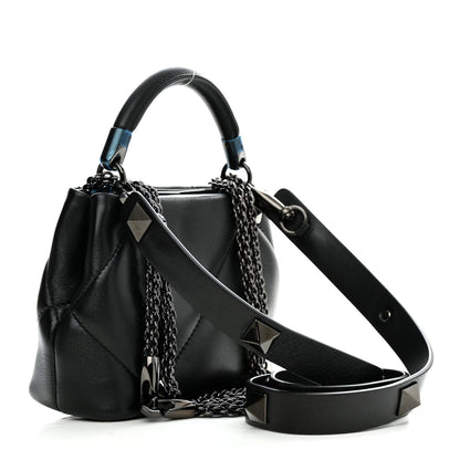 Valentino Garavani Nappa Monochrome Mini Roman Stud The Handle Bag Black 3 of 8