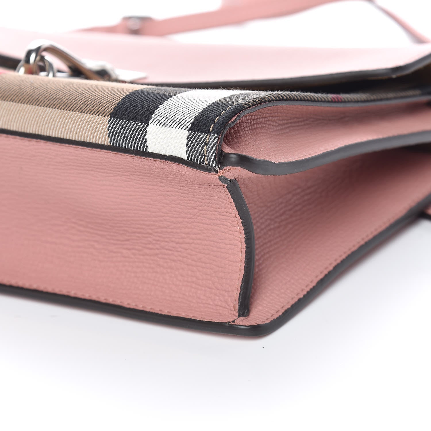 Burberry Derby Calfskin House Check Small Macken Crossbody Bag Dusty Rose 6 of 10