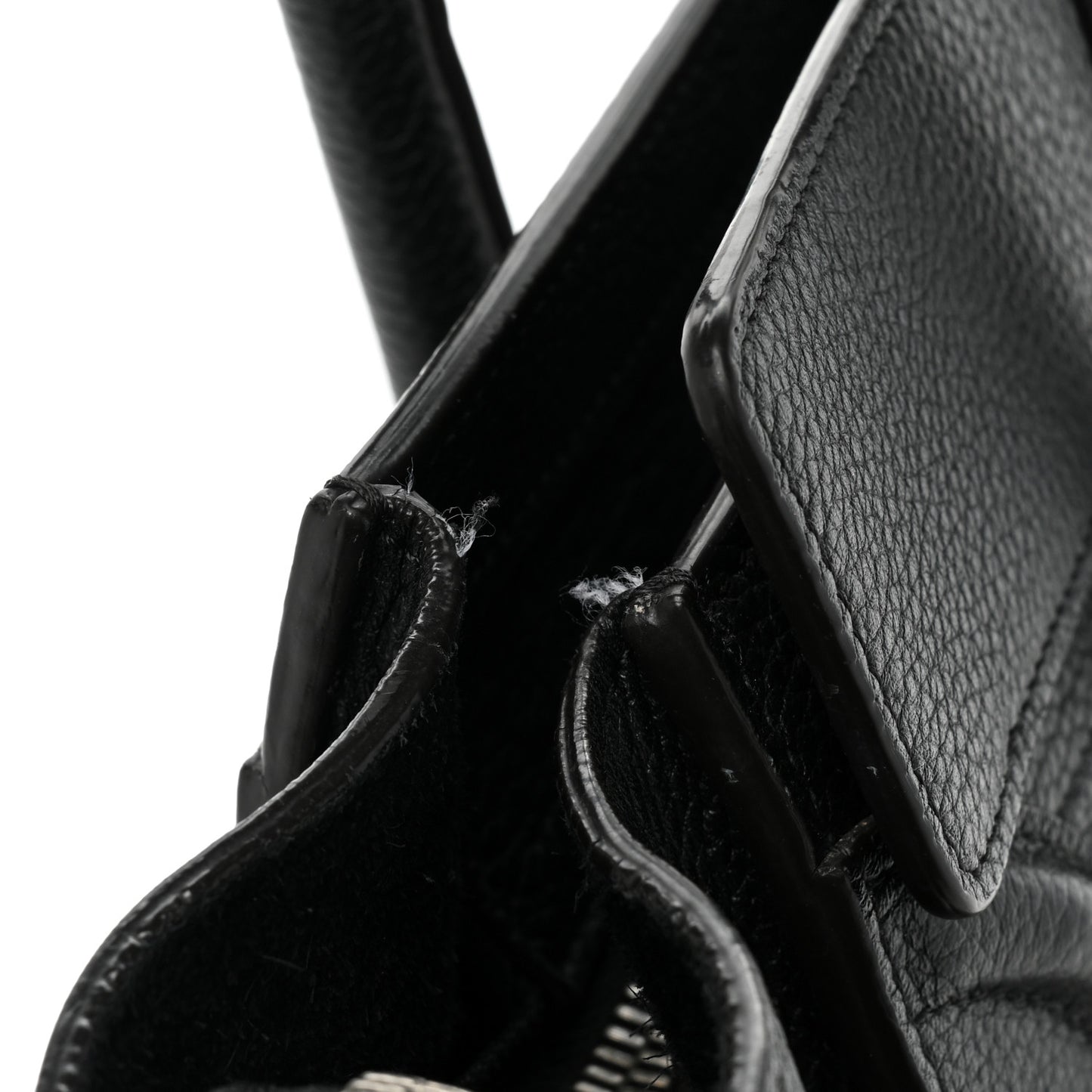 Drummed Calfskin Micro Luggage Black