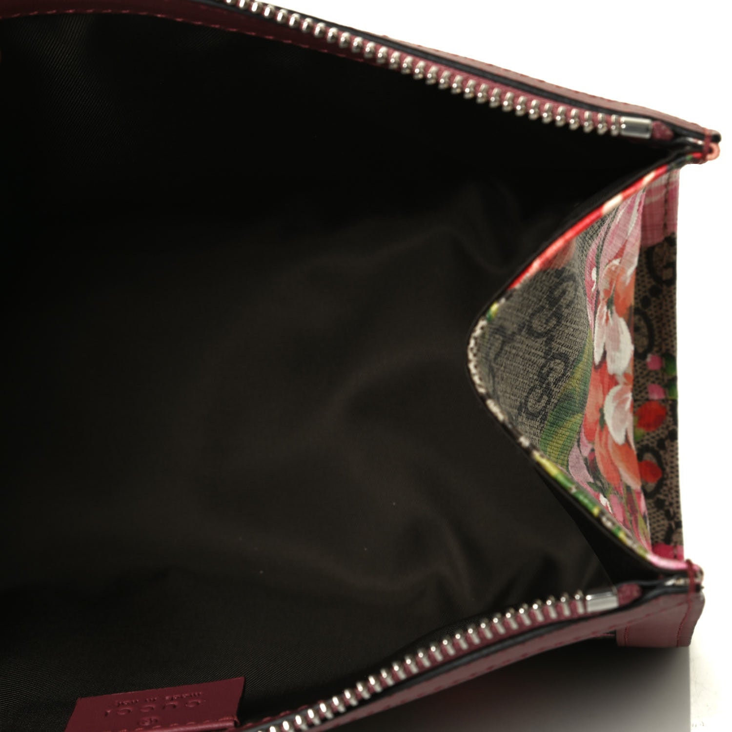 Gucci GG Supreme Monogram Blooms Small Cosmetic Case Beige Multicolor Dry Rose 4 of 5