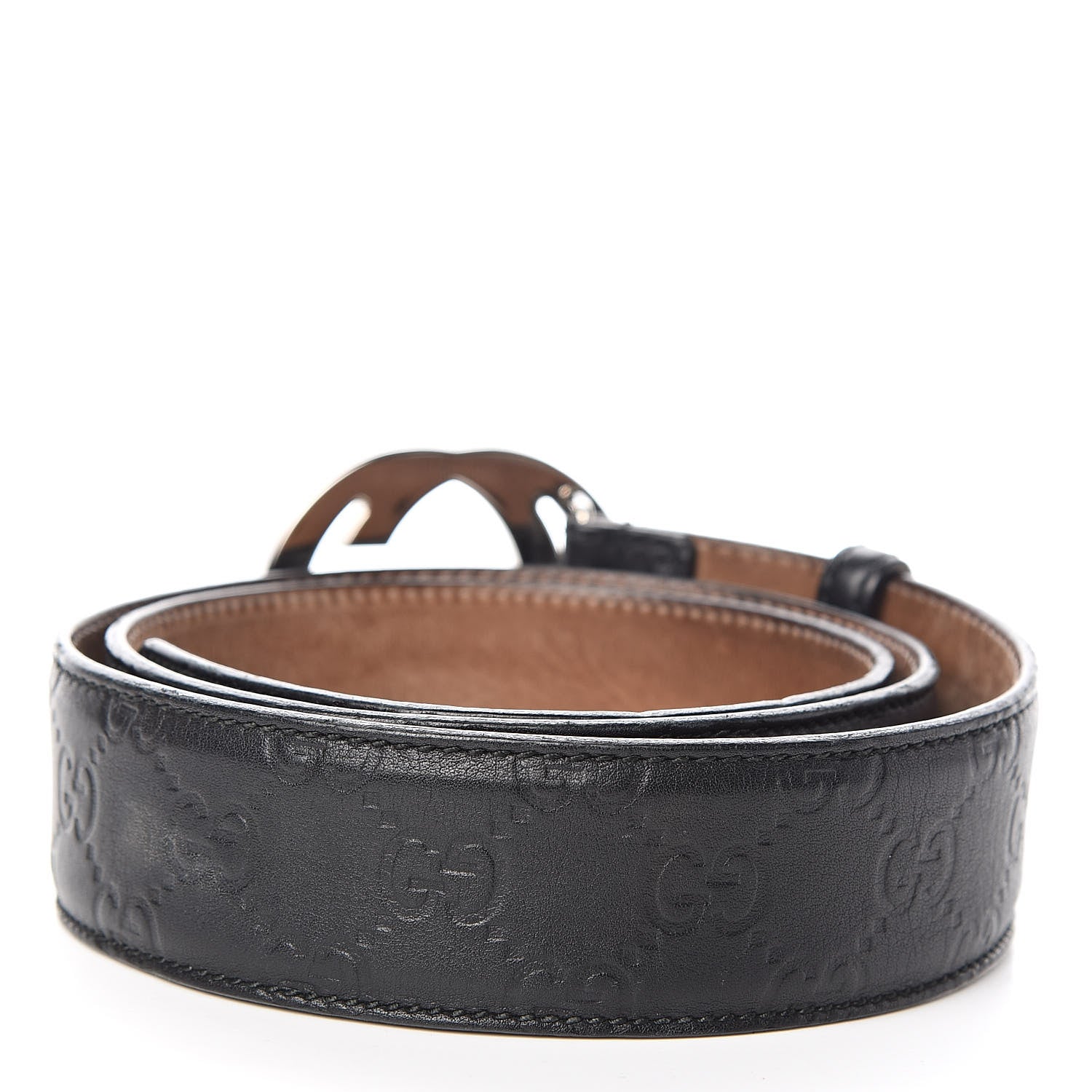 Gucci Guccissima Interlocking G Belt 95 38 Black 3 of 9