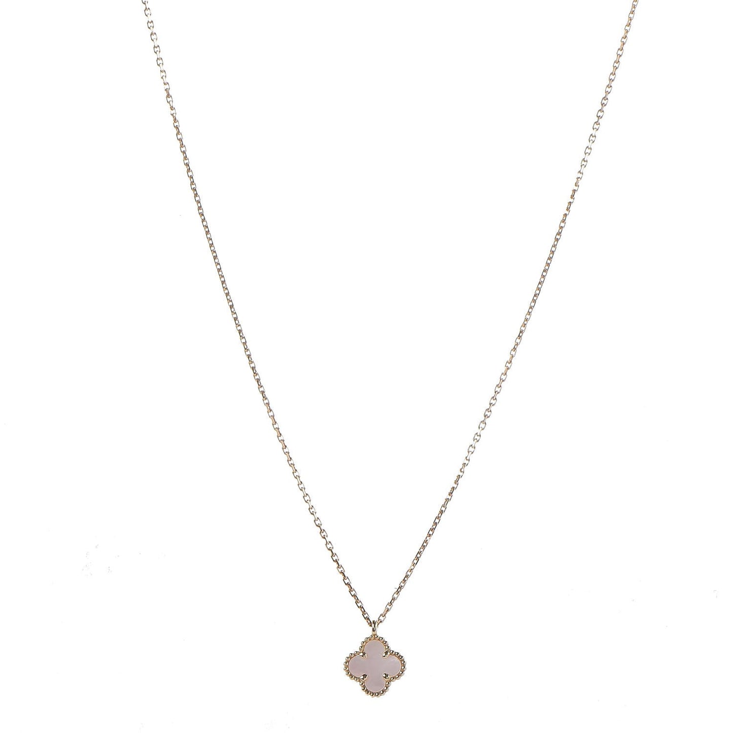 18K Yellow Gold Mother of Pearl Sweet Alhambra Pendant Necklace