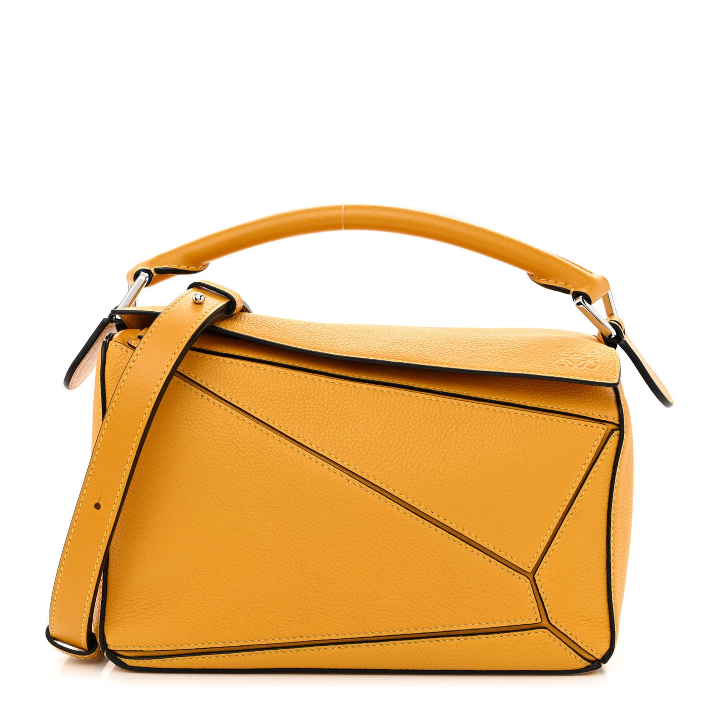 Grained Calfskin Small Puzzle Bag Narcisus Yellow