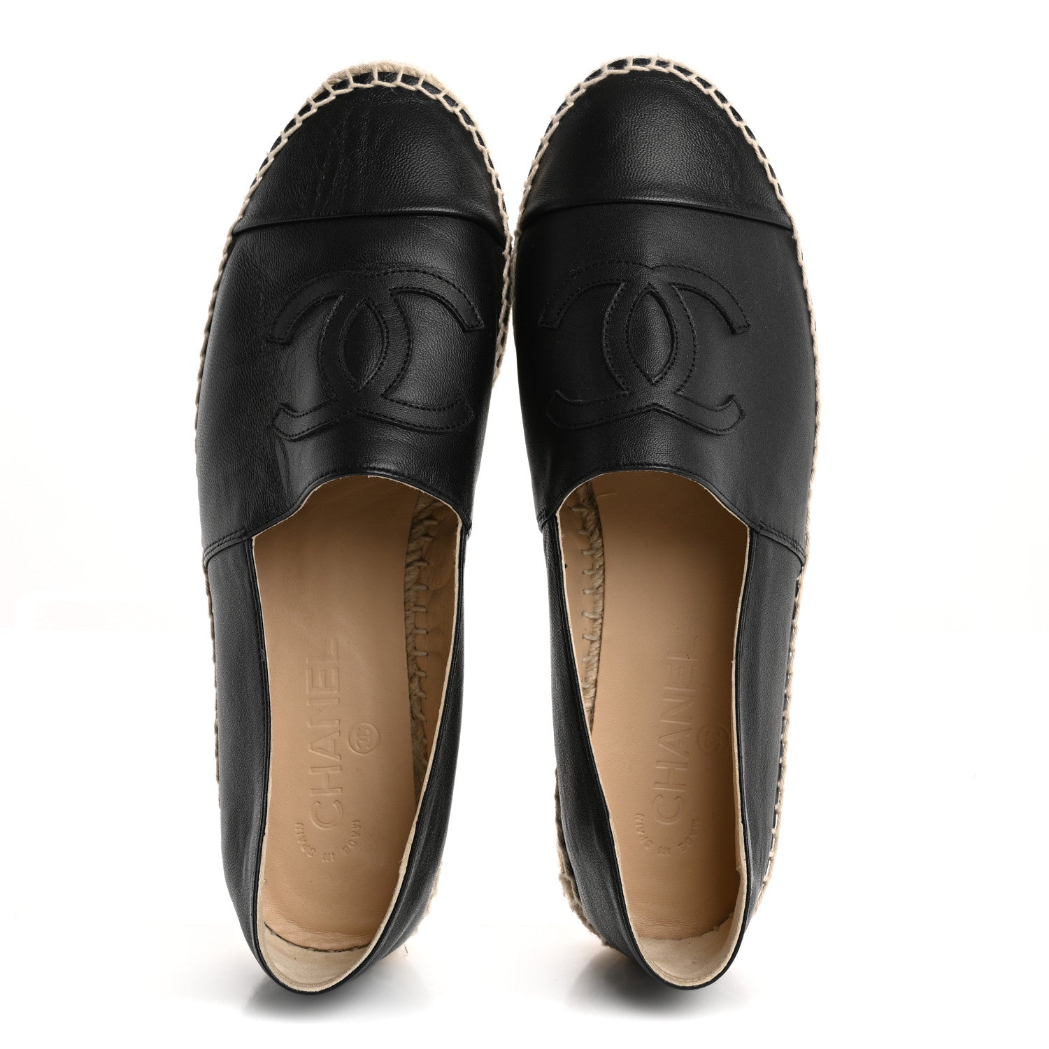 Chanel Lambskin CC Espadrilles 40 Black 2 of 9