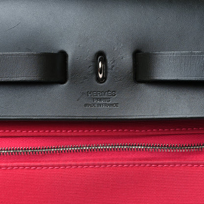 Hermes Vache Hunter Toile Herbag Zip 31 PM Rose Extreme Black 7 of 13