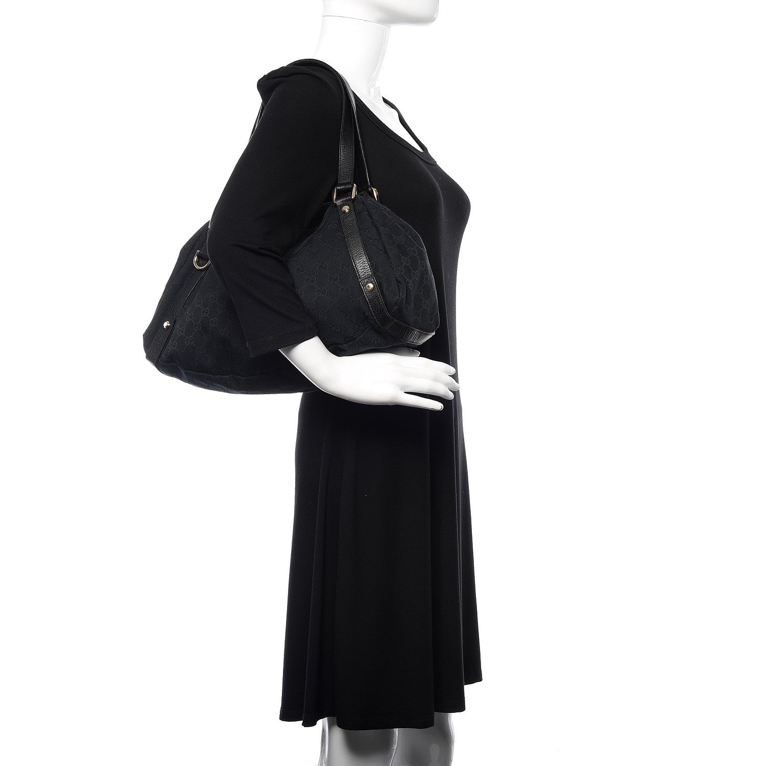 Gucci Monogram Medium Abbey Shoulder Bag Black 2 of 9