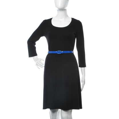 Chanel Patent CC Logo Skinny Belt 85 34 Blue 2 of 8