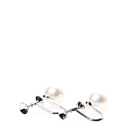 Mikimoto 18K White Gold Akoya Pearl 8.5mm Screw Back Earrings 3 of 5