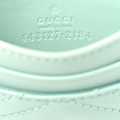 Gucci Calfskin Matelasse GG Marmont Card Holder Water Green 6 of 6