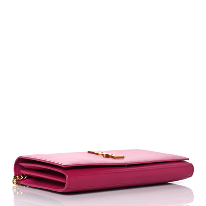 Saint Laurent Grain De Poudre Monogram Chain Wallet Bubblegum 4 of 10