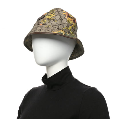 Gucci GG Supreme Monogram Azalea Calfskin Dusty Carnation Retro Interlocking G Bucket Hat S Beige Ebony Multicolor 2 of 10