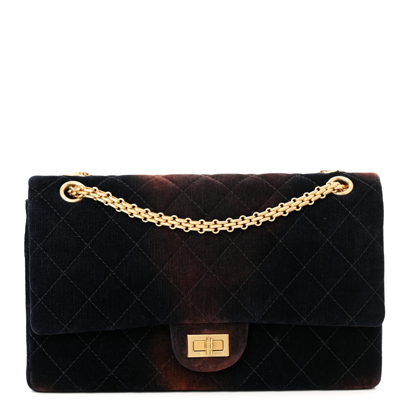 Ombre Velvet Quilted 2.55 Reissue 225 Flap Navy