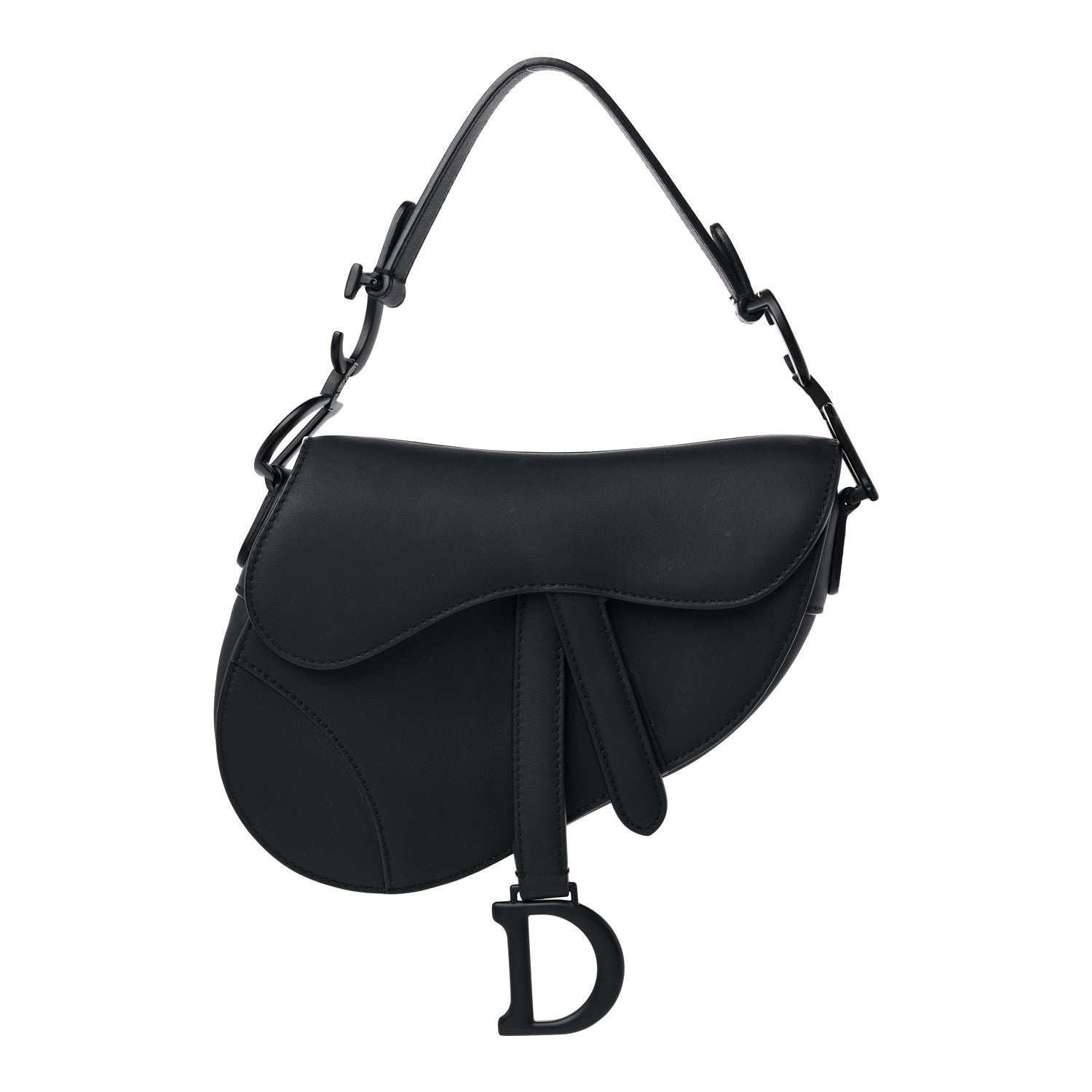 Christian Dior Ultra Matte Calfskin Mini Saddle Bag Black 1 of 12