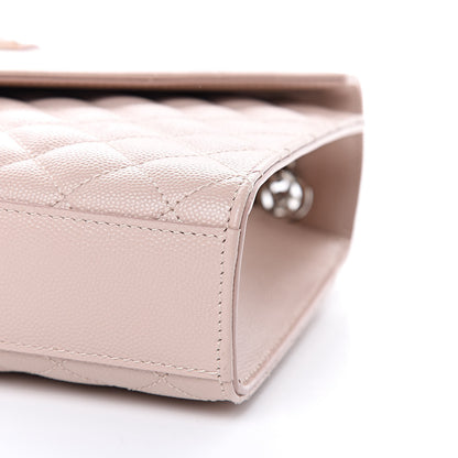 Saint Laurent Grain De Poudre Textured Mixed Matelasse Medium Triquilt Monogram Satchel Marble Pink 10 of 10