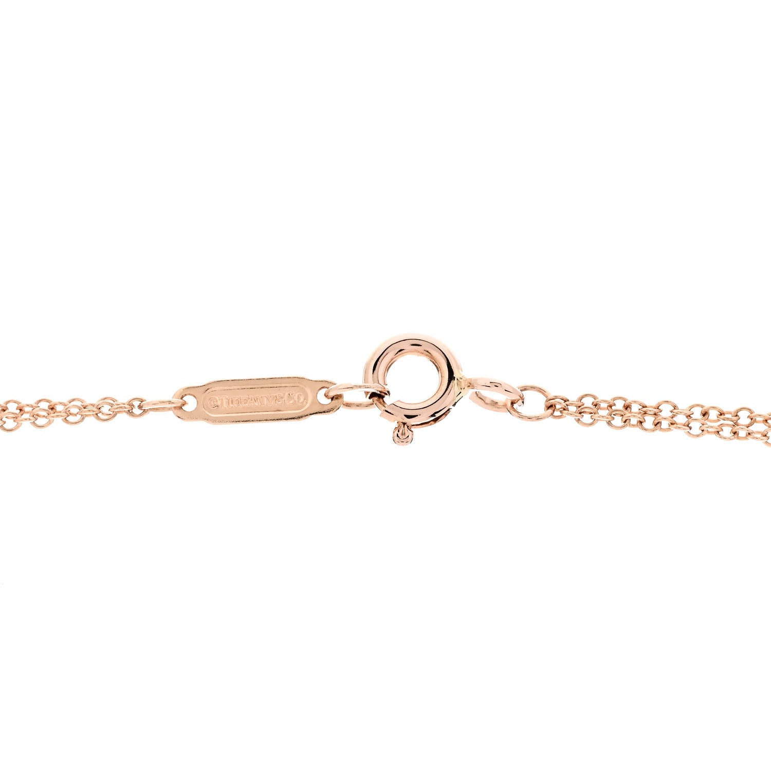 Tiffany 18K Rose Gold Infinity Double Chain Pendant Necklace 4 of 6