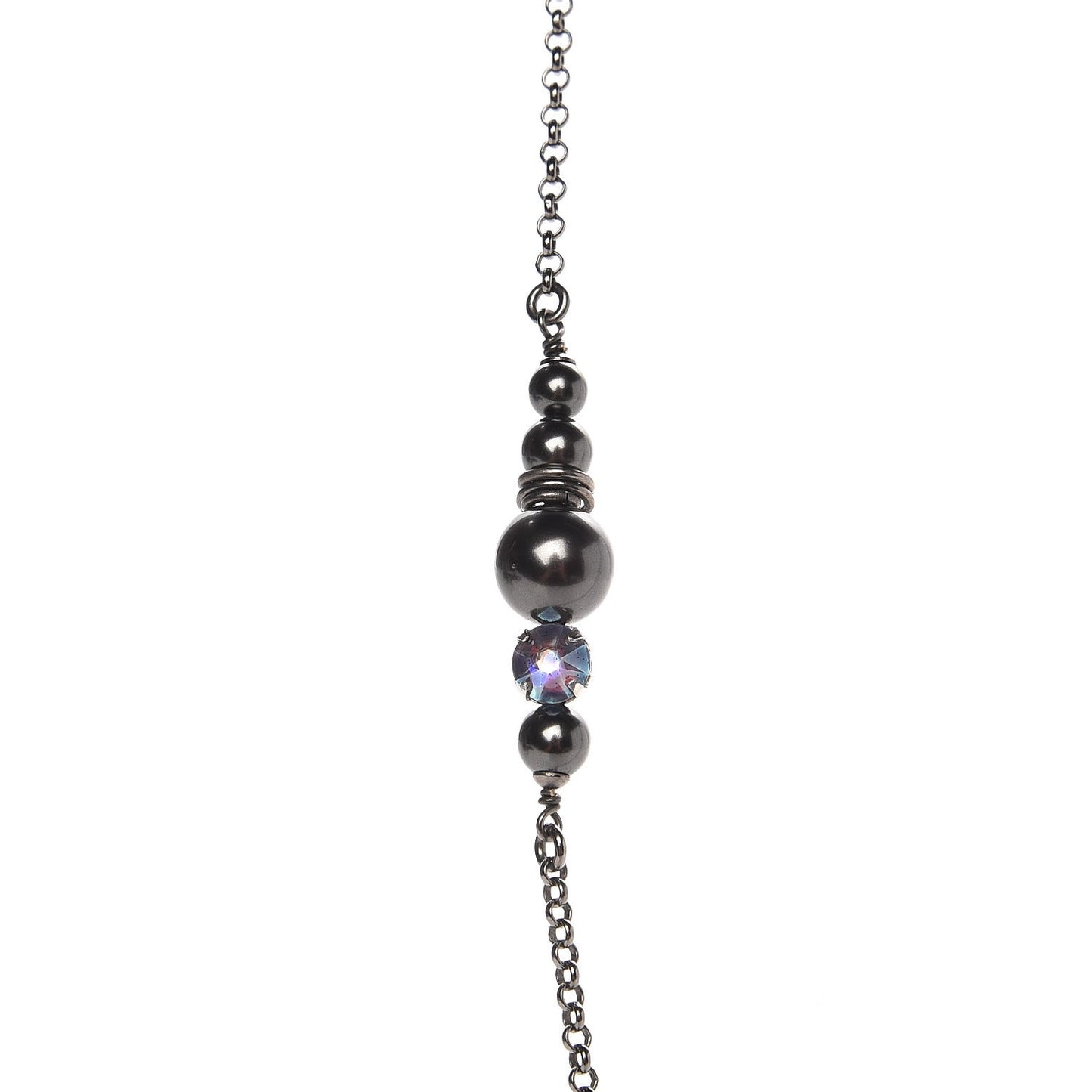 Ruthenium Crystal CC Necklace Iridescent Purple