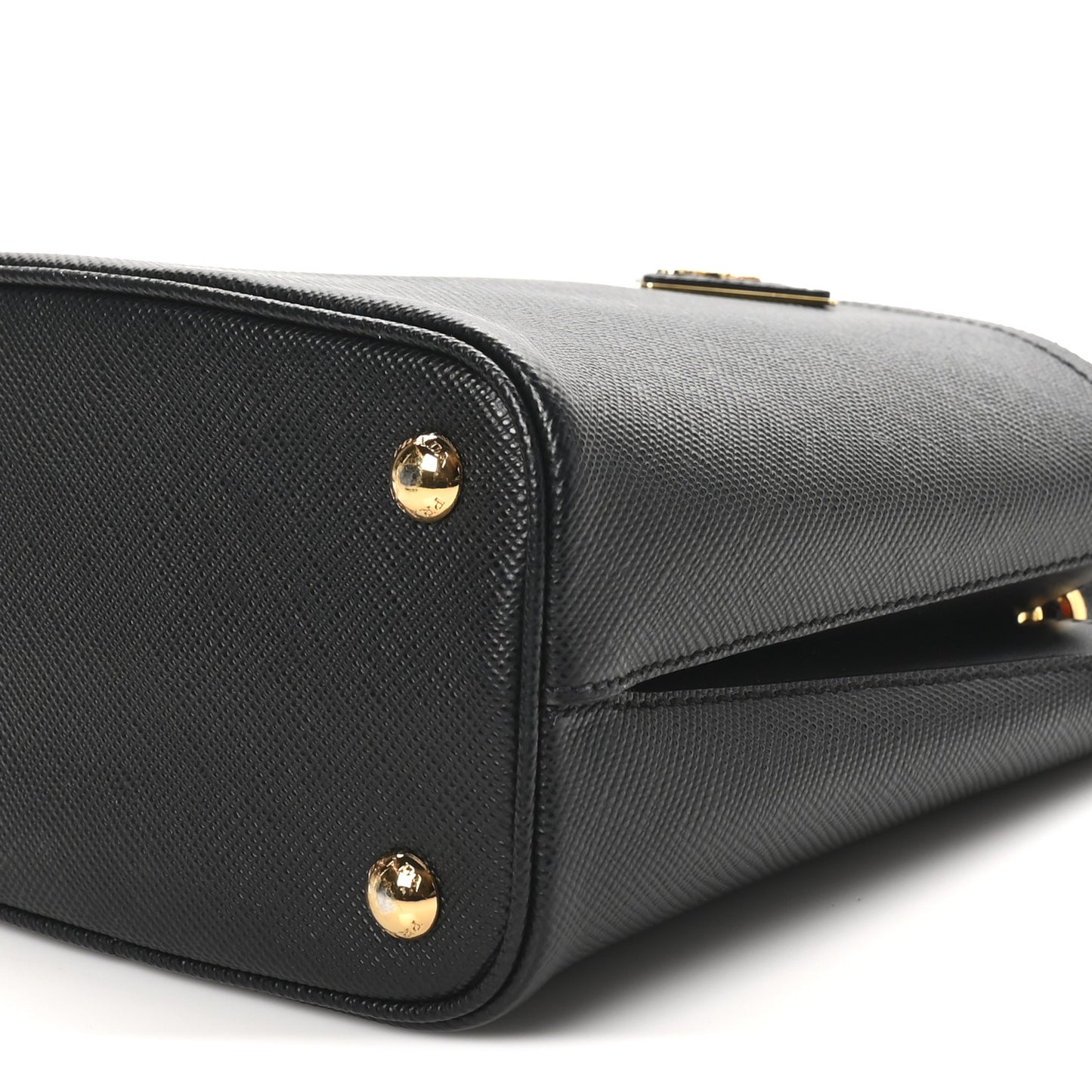 Saffiano Cuir Small Panier Bucket Bag Black Fuoco