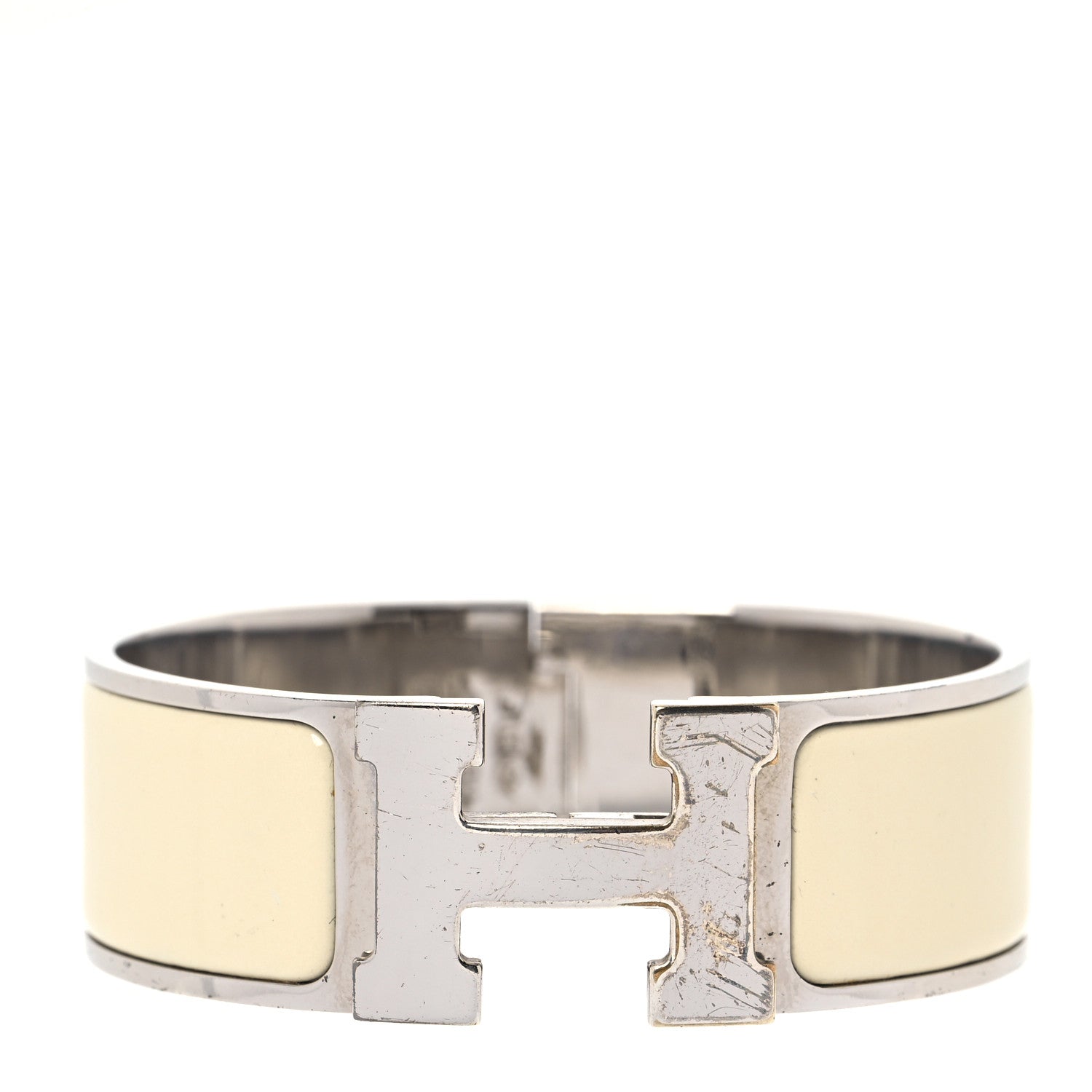 Hermes Enamel Wide Clic Clac H Bracelet PM Craie 1 of 5