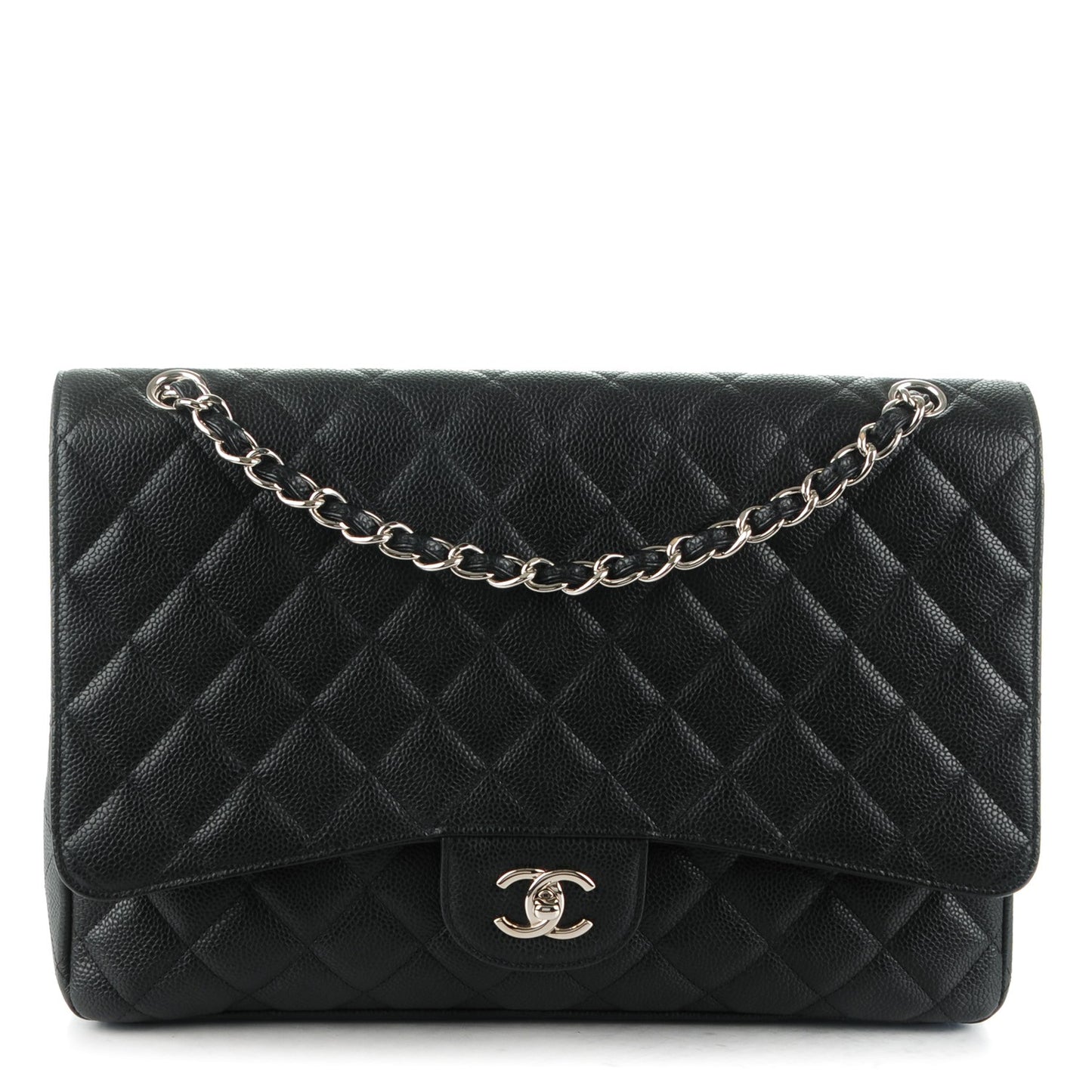 Caviar Quilted Maxi Single Flap Black