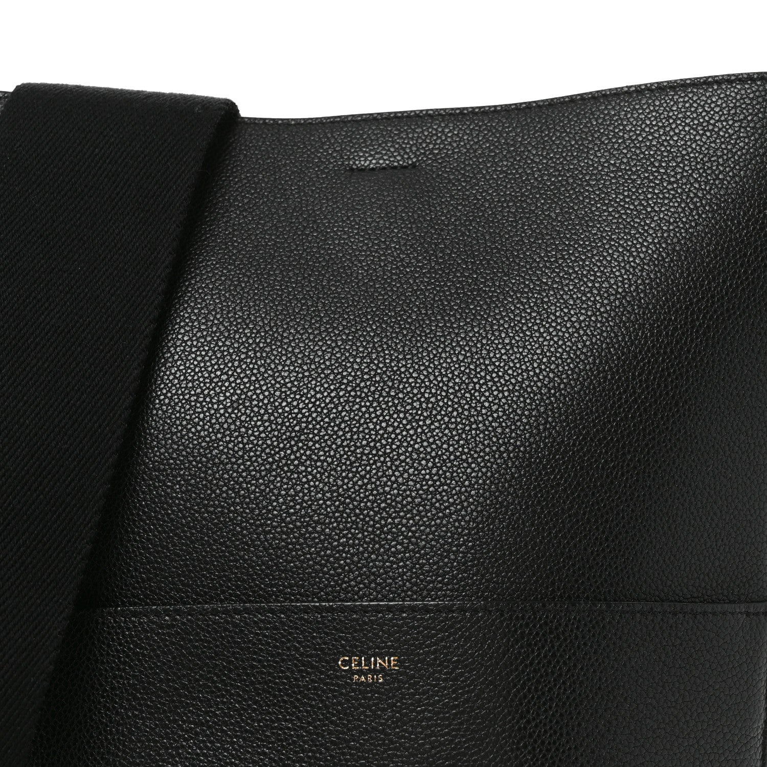 Celine Soft Grained Calfskin Sangle Bucket Bag Black 7 of 9