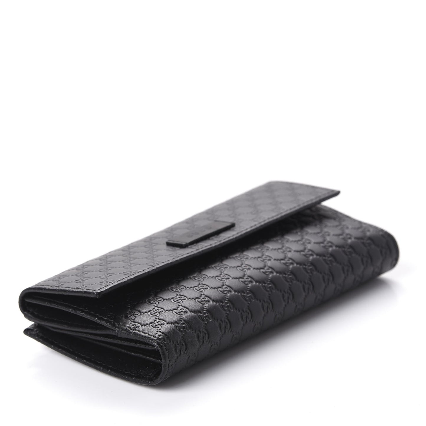 Microguccissima Continental Flap Wallet Black