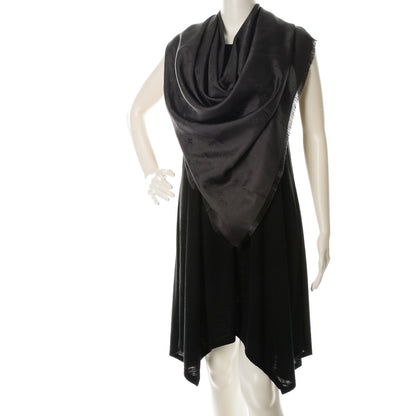Louis Vuitton Silk Monogram Butterfly Square Shawl Grey 2 of 5