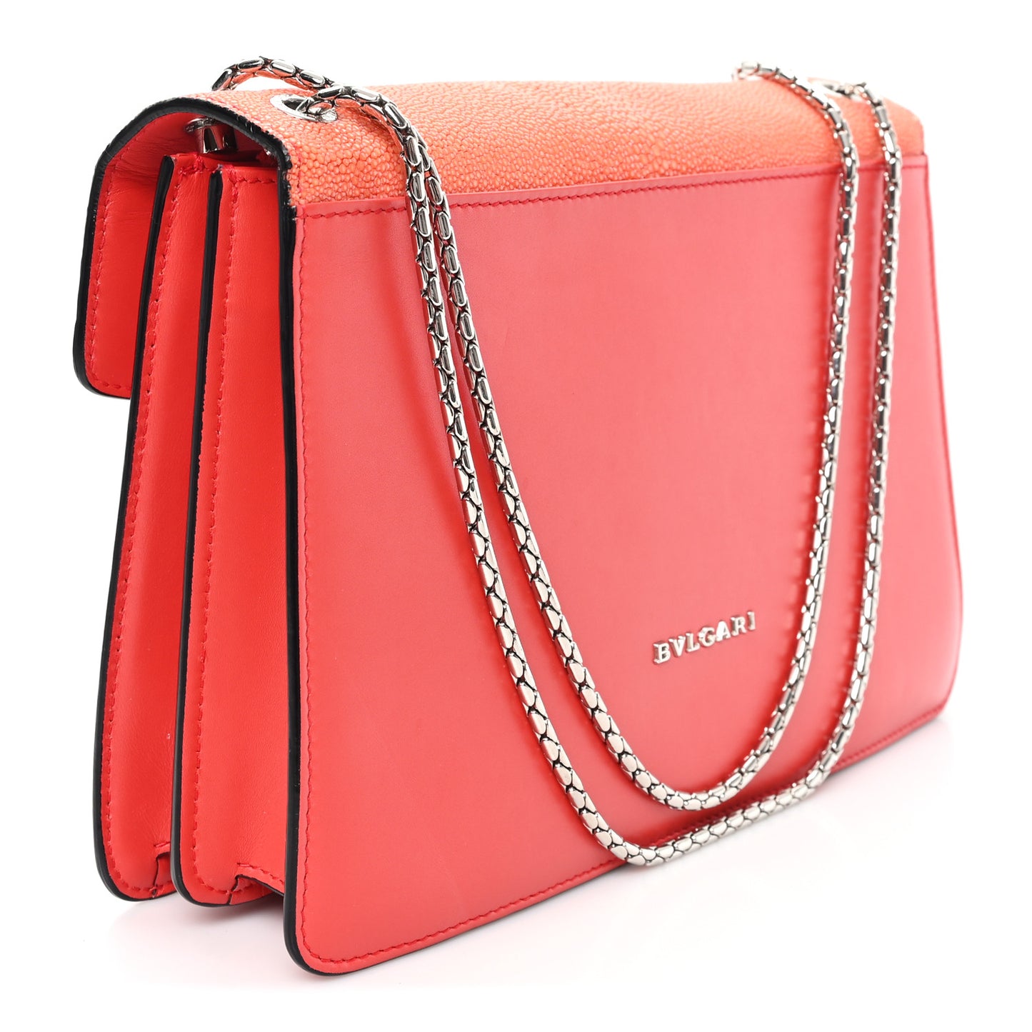 Galuchat Calfskin Serpenti Forever Crossbody Bag Orange