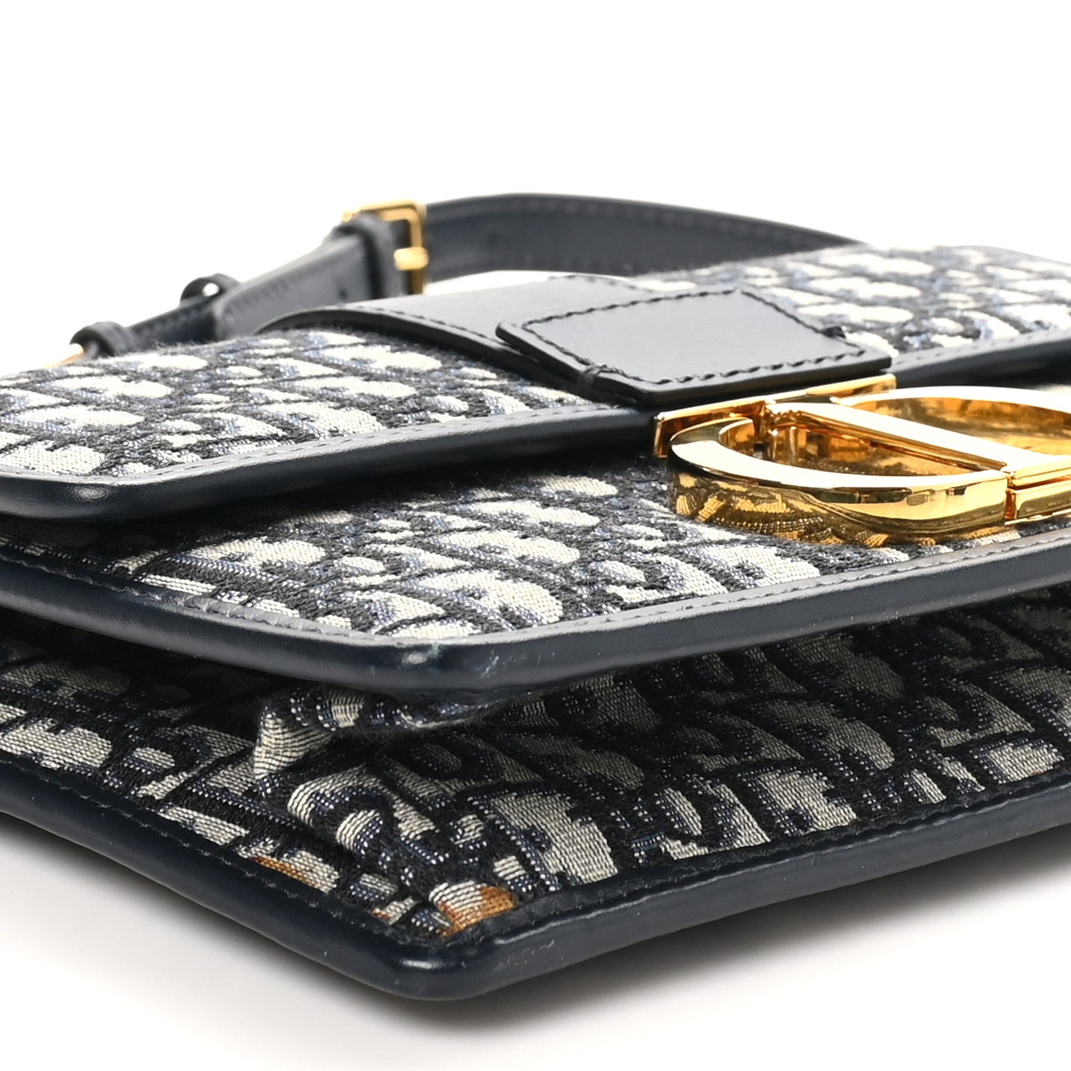 Christian Dior Oblique 30 Montaigne Chain Flap Bag Blue 9 of 11