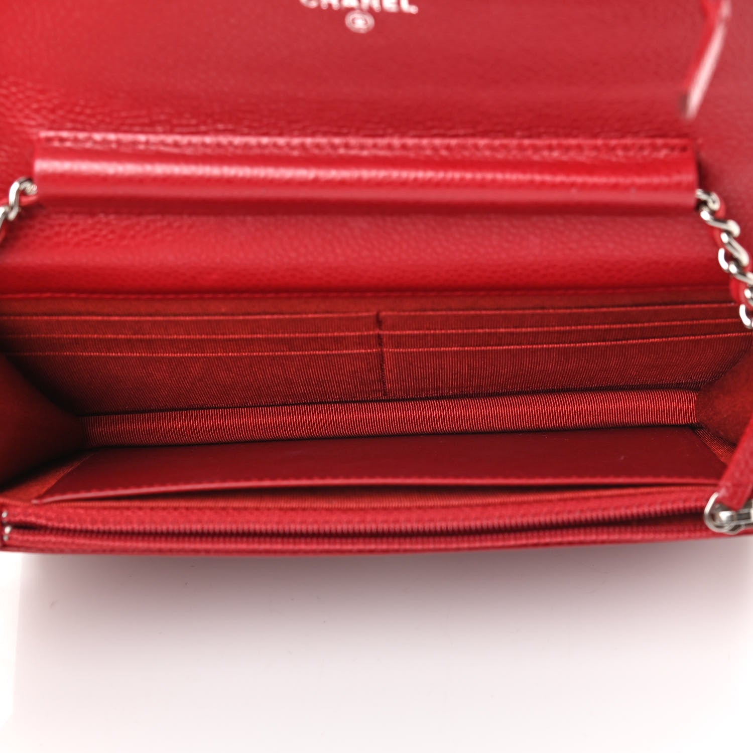 Chanel Caviar Quilted Wallet On Chain WOC Red 8 of 25