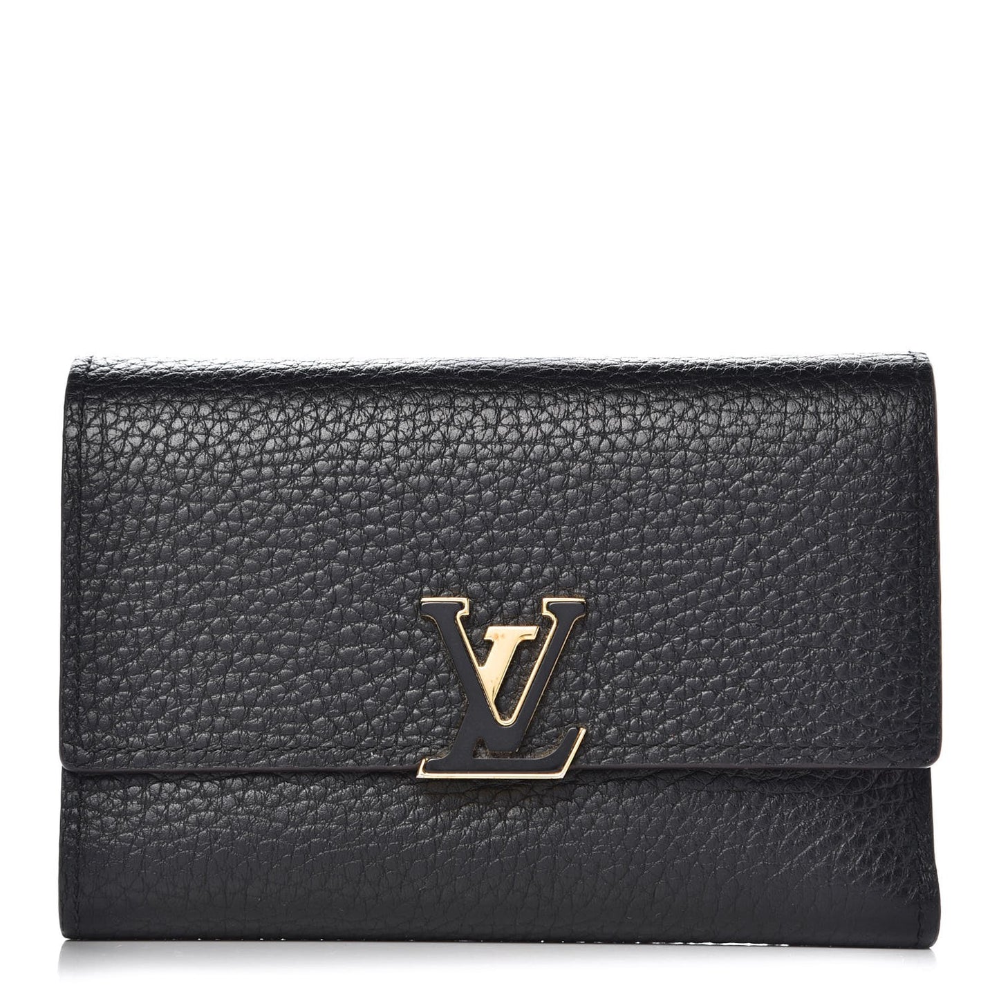 Taurillon Capucines Compact Wallet Black