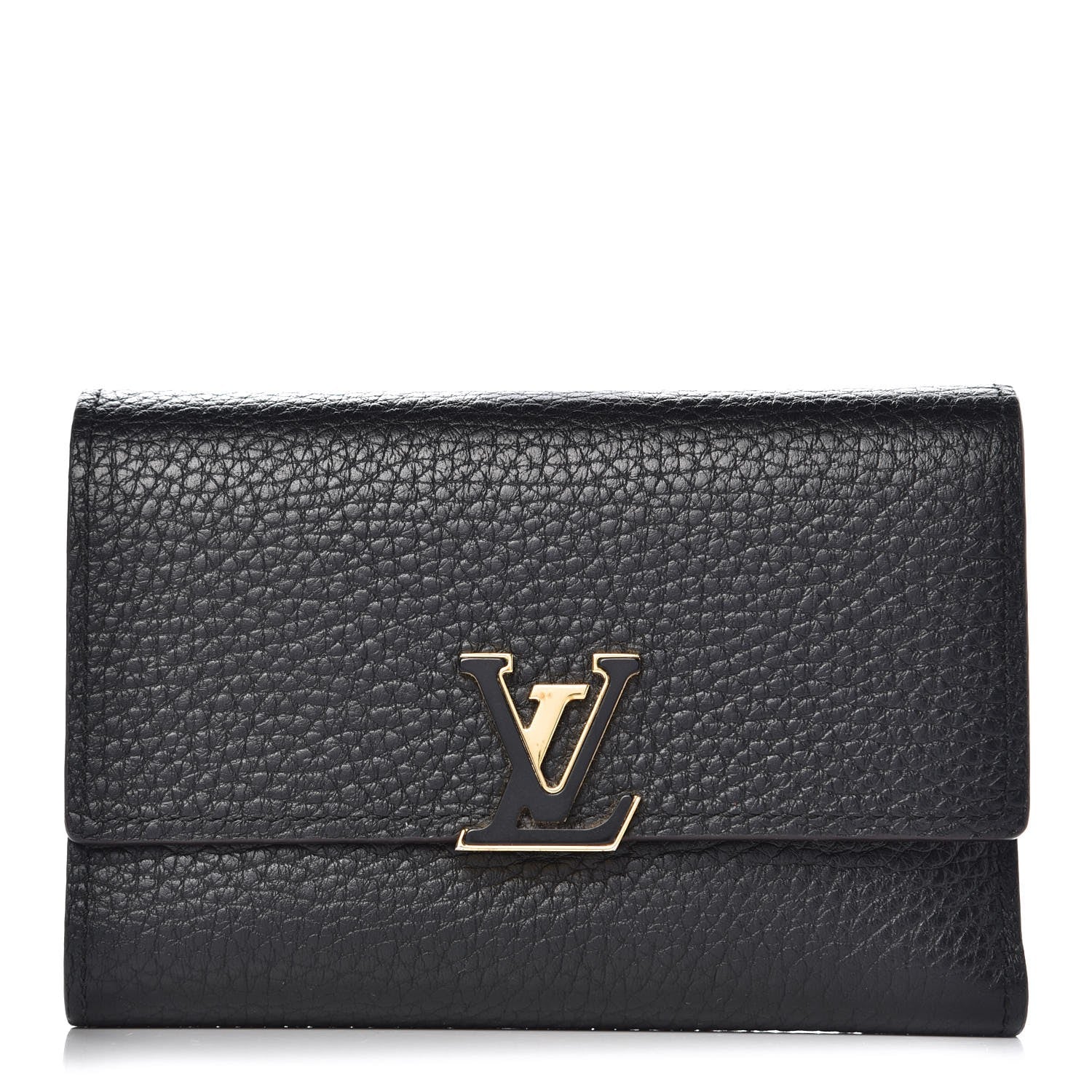 Louis Vuitton Taurillon Capucines Compact Wallet Black 1 of 9