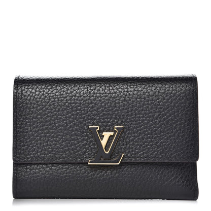 Louis Vuitton Taurillon Capucines Compact Wallet Black 1 of 9