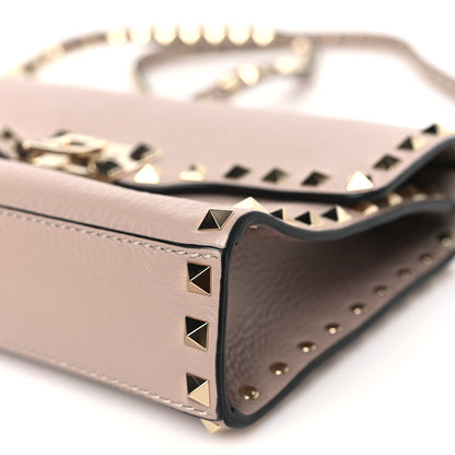 Valentino Garavani Pebbled Calfskin Medium Rockstud Flip Lock Crossbody Bag Poudre 8 of 9