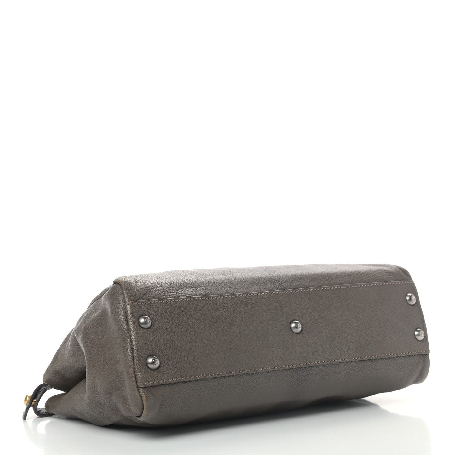 Goatskin Zucca Medium Peekaboo Iconic Satchel Grigio Tobacco Moro