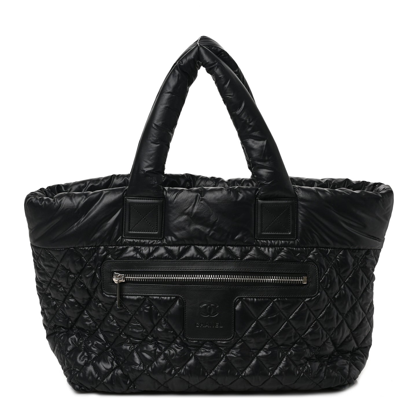 Nylon Quilted Large Coco Cocoon Tote Black