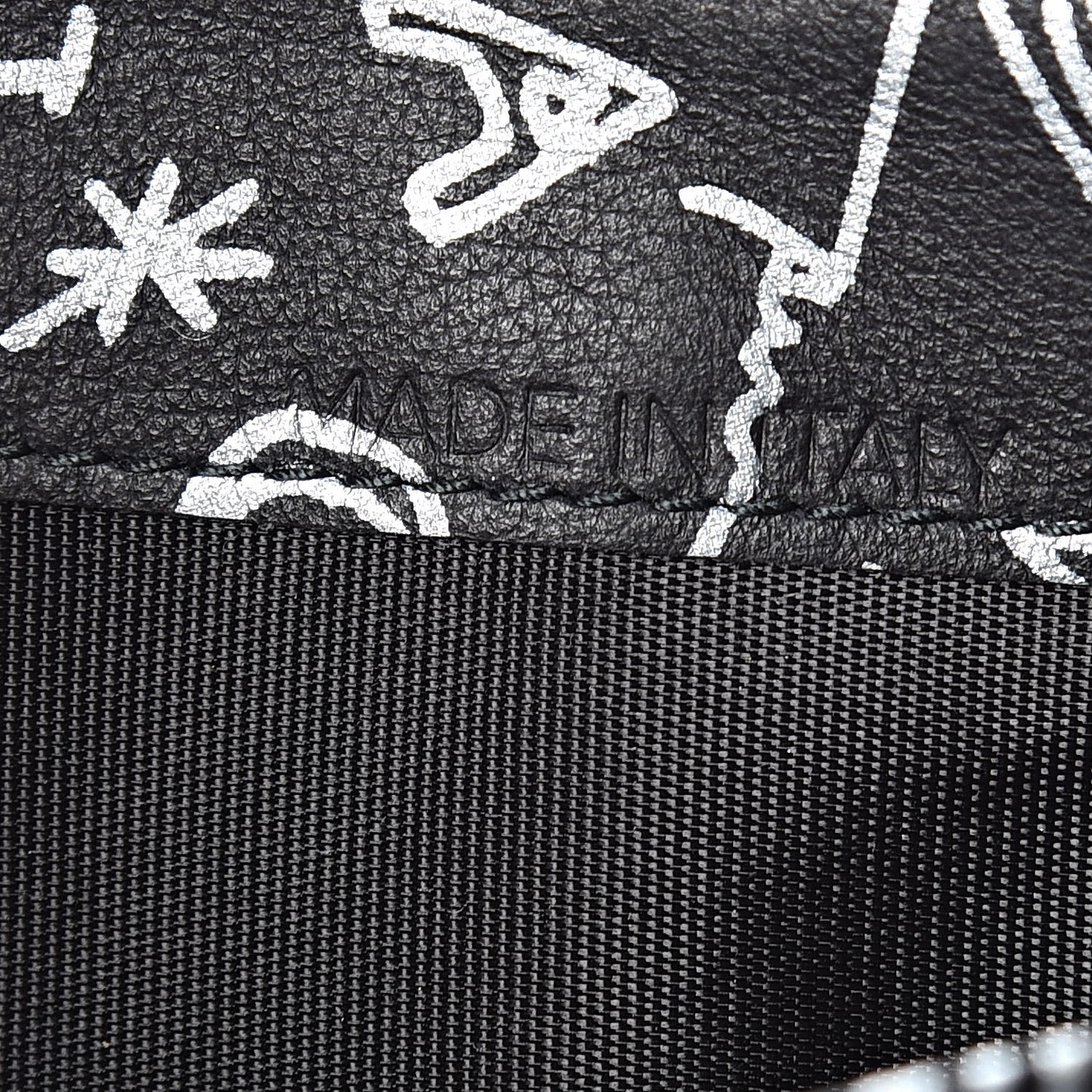 Calfskin Printed Tattoo Everyday Continental Zip Around Wallet Black Silver Hardware