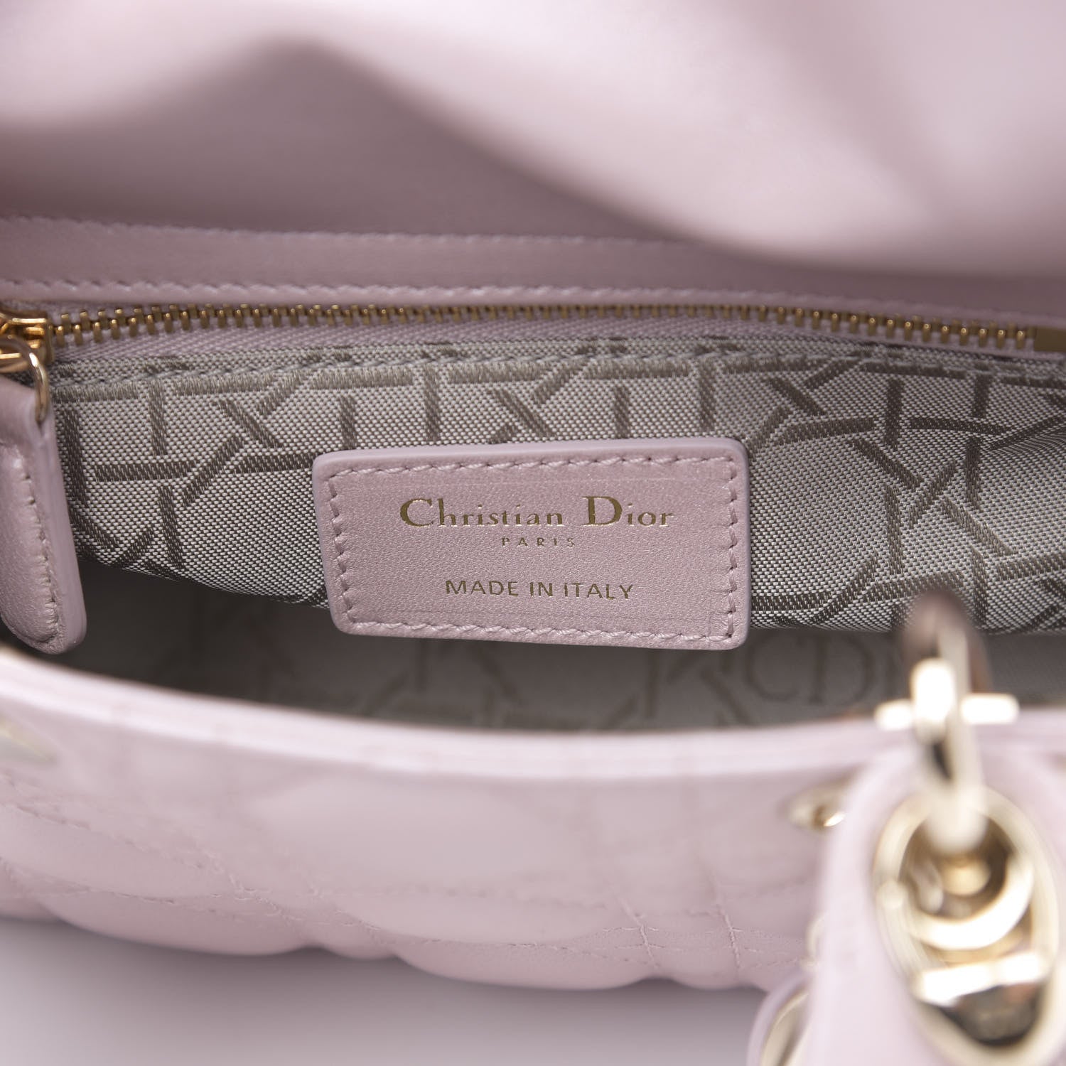Christian Dior Metallic Lambskin Cannage Mini Lady Dior Lotus 6 of 9
