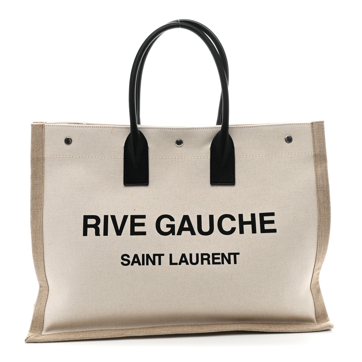 Linen Calfskin Rive Gauche Tote Optic White