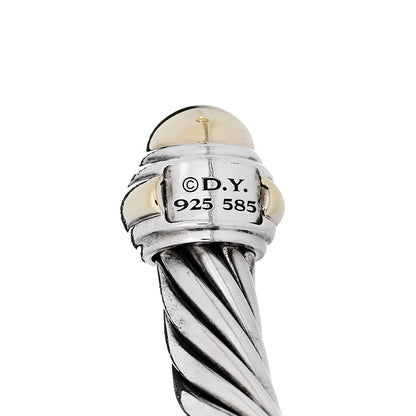 David Yurman Sterling Silver 14K Yellow Gold 7mm Cable Classics Dome Bracelet 3 of 3