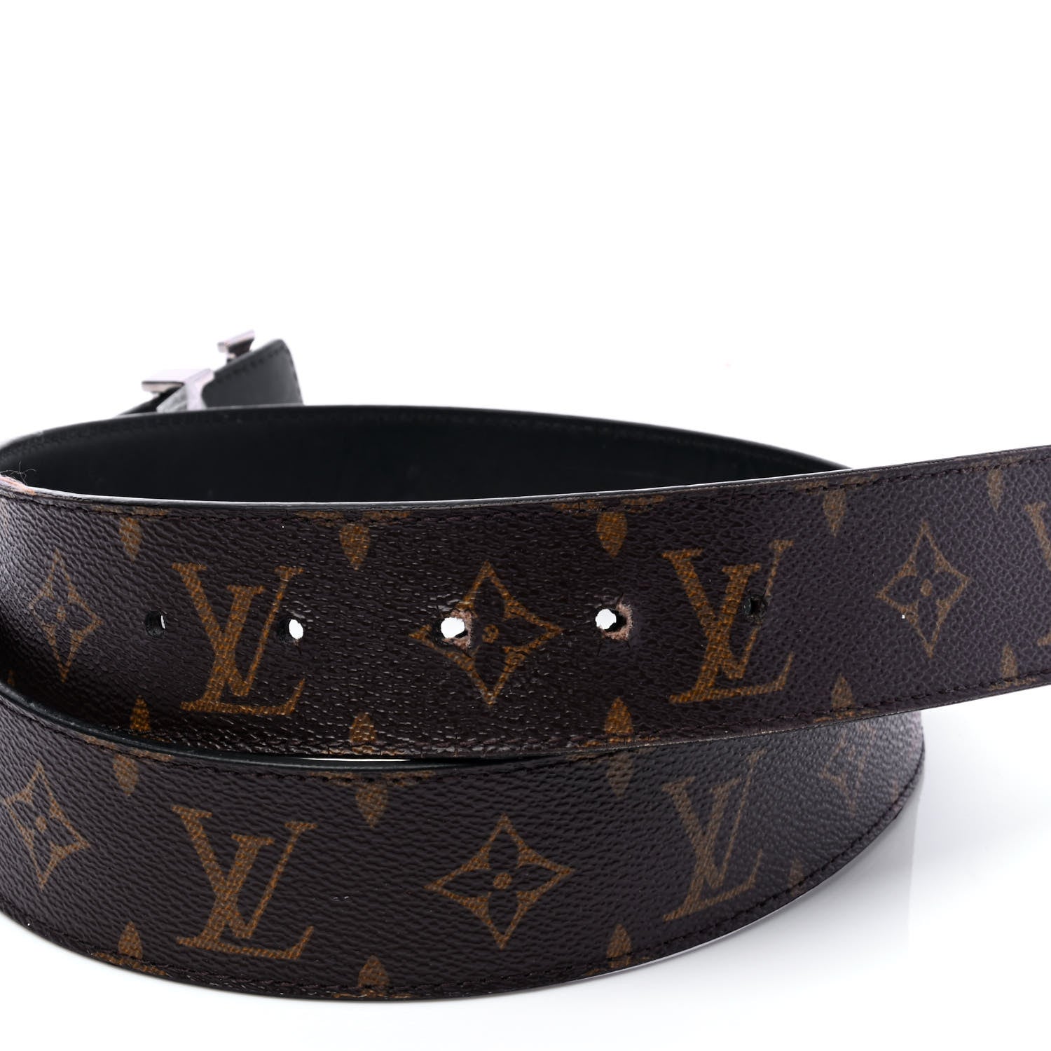 Louis Vuitton Calfskin Monogram 40mm LV Initiales Reversible Belt 85 34 Black 3 of 6