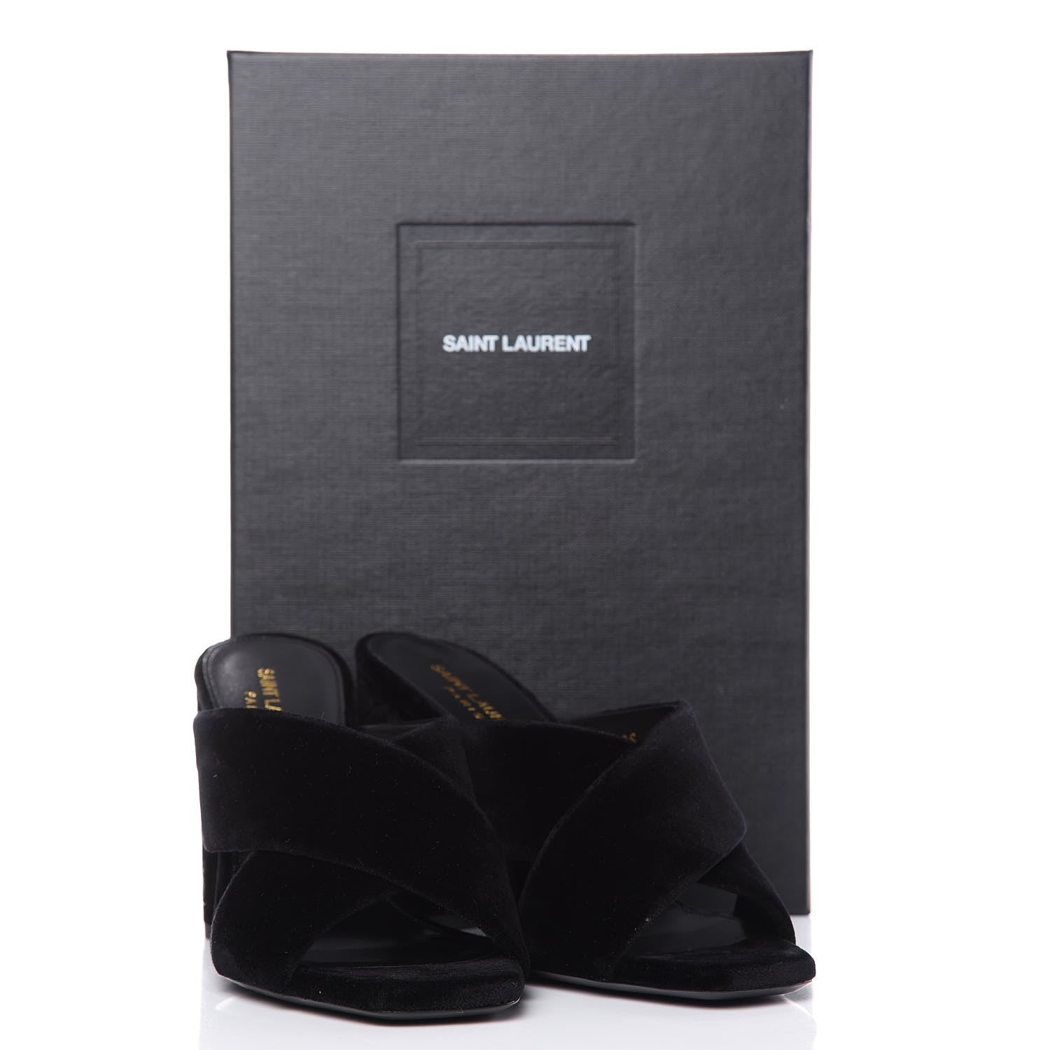 Saint Laurent Velvet LouLou 95 Mules 39 Black 9 of 9
