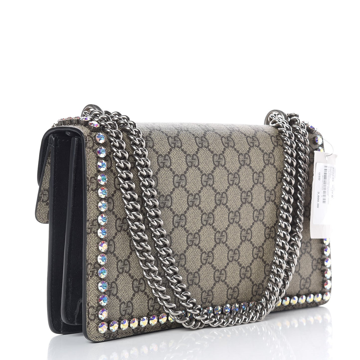 GG Supreme Monogram Crystal Small Dionysus Shoulder Bag Black