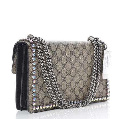 Gucci GG Supreme Monogram Crystal Small Dionysus Shoulder Bag Black 3 of 11