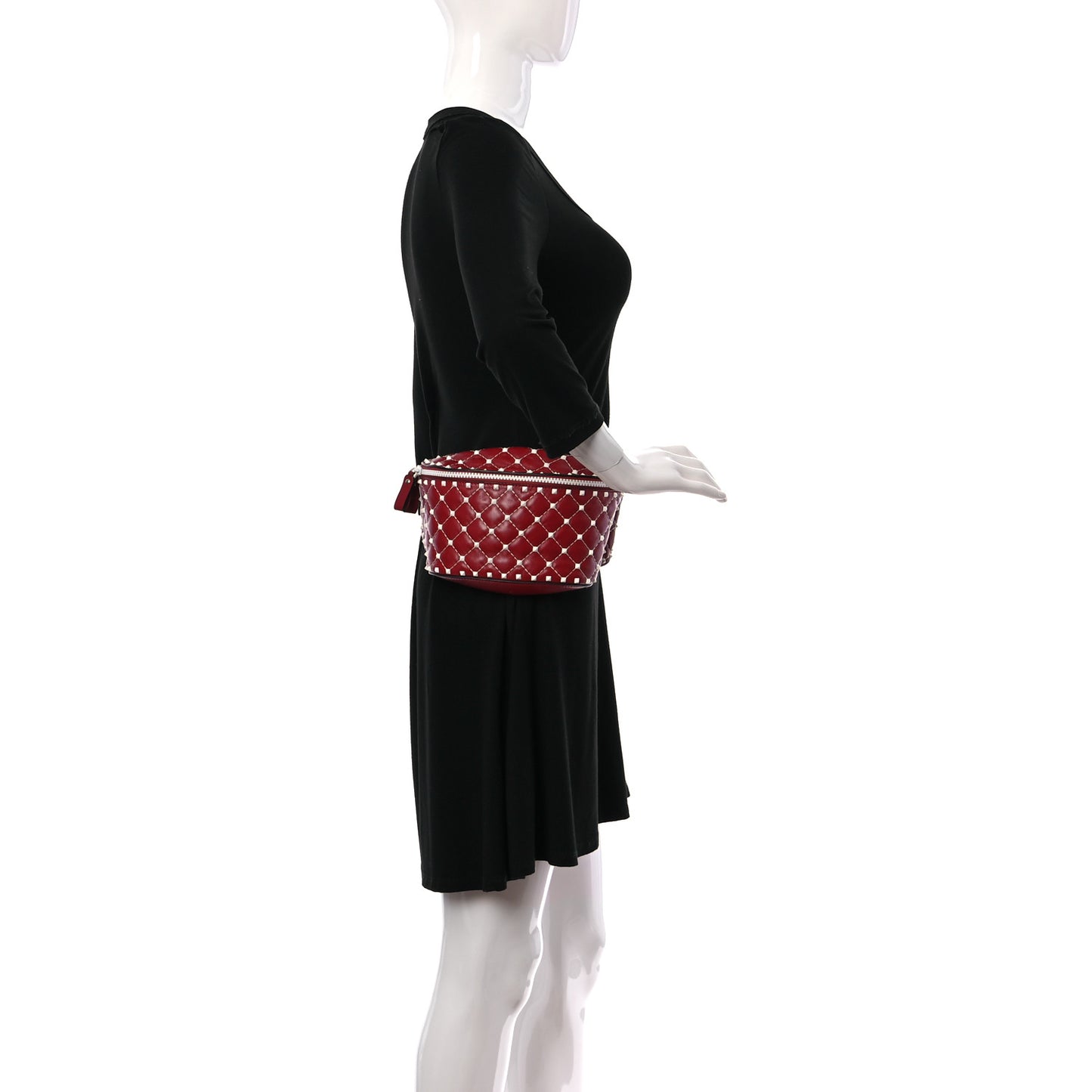 Lambskin Free Rockstud Spike Belt Bag 75 Rosso Valentino