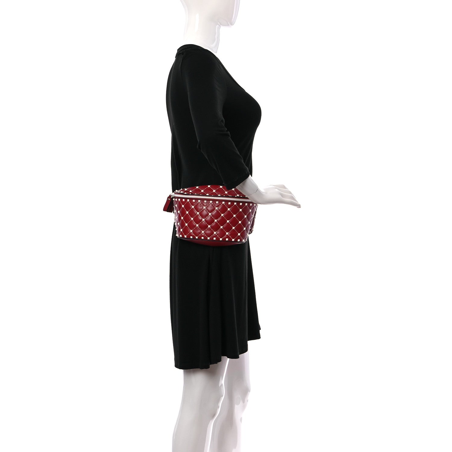 Valentino Garavani Lambskin Free Rockstud Spike Belt Bag 75 Rosso Valentino 2 of 8