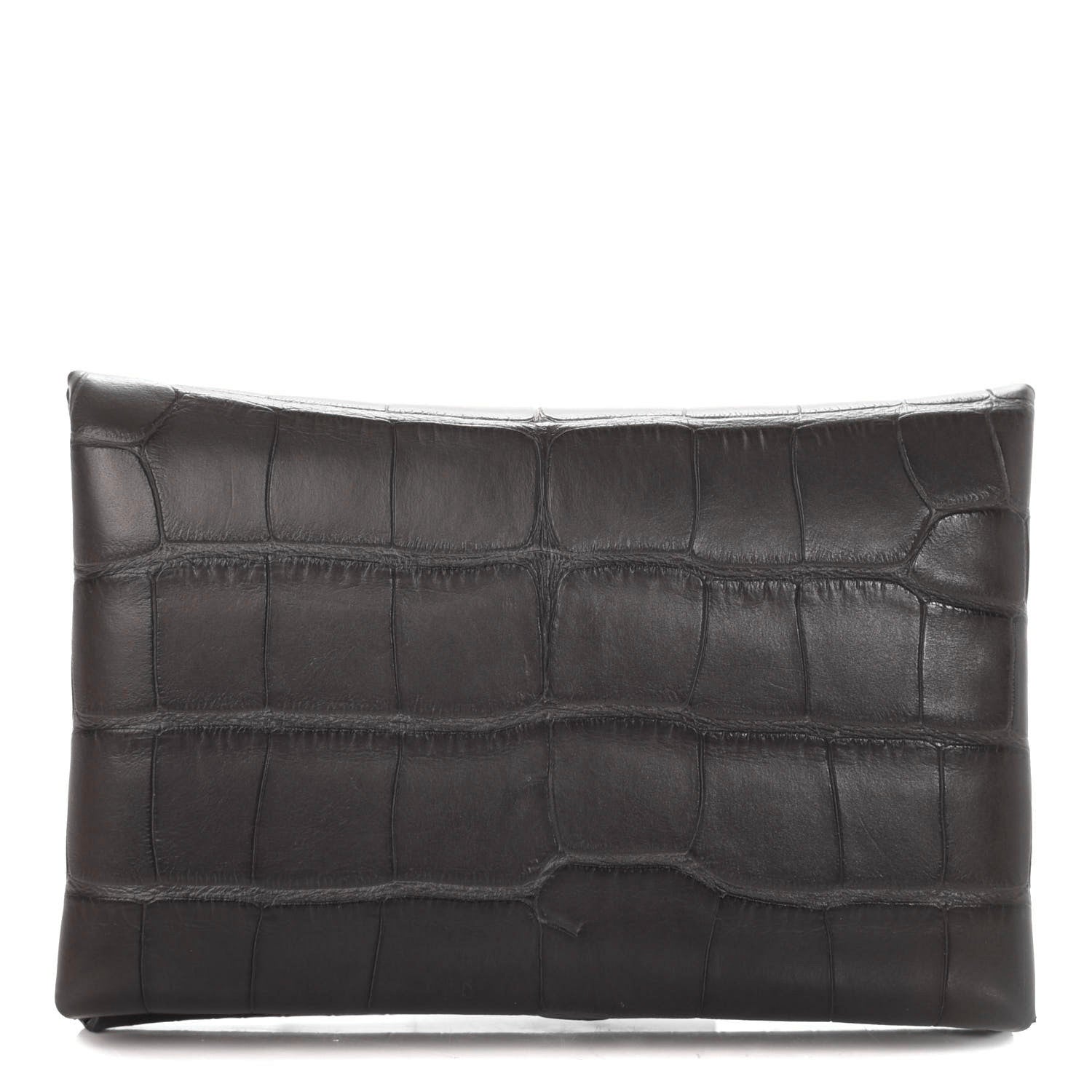 Hermes Matte Alligator Calvi Card Case Graphite 1 of 7